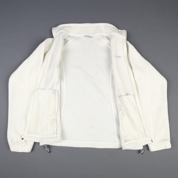 Columbia Womens XL Benton Spring Fleece Full Zip Jacket White *Read* - Picture 2 of 12